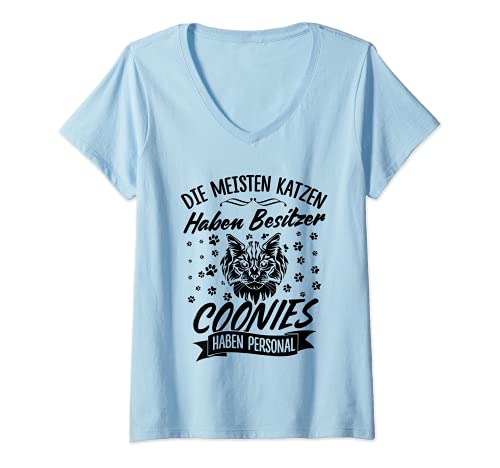 Damen Die Meisten Katzen Haben Besitzer Maine Coon Hat Personal T-Shirt mit V-Ausschnitt Damen Die Meisten Katzen Haben Besitzer Maine Coon Hat Personal T-Shirt mit V-Ausschnitt von Katze Maine Coon Katzenliebhaber Kätzchen Tier