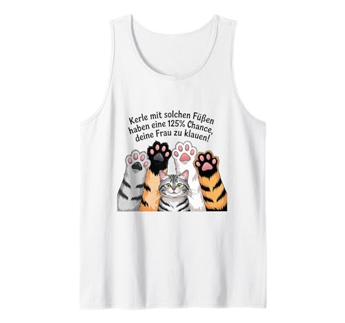 Lustiger Katzenpfoten Spruch Männer Humor mit Katze Tank Top Lustiger Katzenpfoten Spruch Männer Humor mit Katze Tank Top von Katze mit Pfoten und frechem Männerwitz
