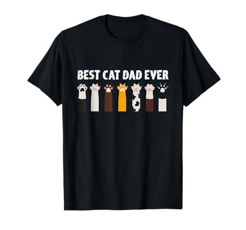 Best Cat Dad Ever | Katzenpfoten Herren Katzen T-Shirt Best Cat Dad Ever | Katzenpfoten Herren Katzen T-Shirt von Katzen Fan | Sprüche Outfits für Katzenfanatiker