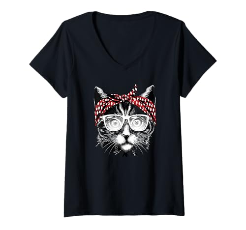 Damen Best Cat Mom Ever Katzenmama Katzenmotiv Geschenk Damen T-Shirt mit V-Ausschnitt Damen Best Cat Mom Ever Katzenmama Katzenmotiv Geschenk Damen T-Shirt mit V-Ausschnitt von Katzen Katzenmama Katzen Mama Katzenmotiv Kostüm
