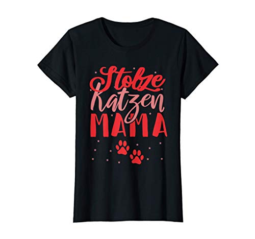 Damen Stolze Katzenmama I Katze Mama mit Pfoten Katzenfreunde T-Shirt Damen Stolze Katzenmama I Katze Mama mit Pfoten Katzenfreunde T-Shirt von Katzen Pfote & Herz Katzenmama Geschenke