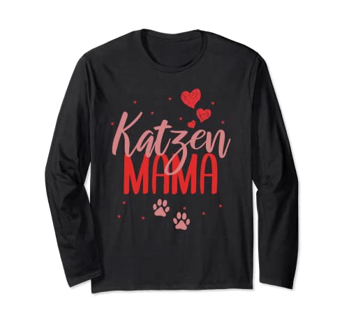 Katzenmama I Katze Mama mit Pfote und Herz Katzenfreunde Langarmshirt Katzenmama I Katze Mama mit Pfote und Herz Katzenfreunde Langarmshirt von Katzen Pfote & Herz Katzenmama Geschenke
