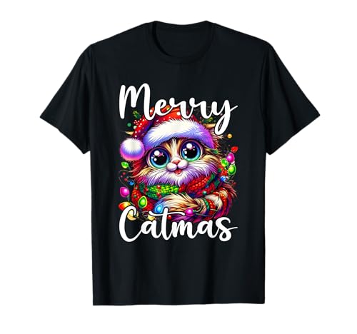 Katze Weihnachten Damen Merry Catmas Katzen Cat Christmas T-Shirt Katze Weihnachten Damen Merry Catmas Katzen Cat Christmas T-Shirt von Katzen Weihnachten Design