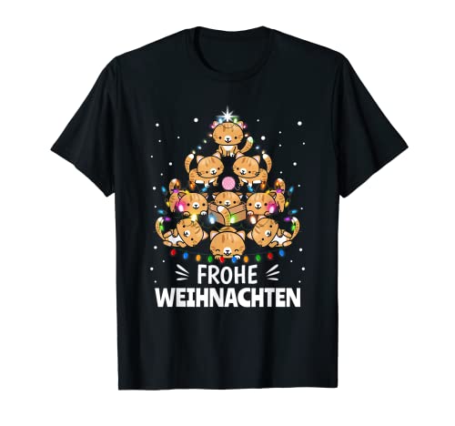 Weihnachtsoutfit Damen Mädchen Weihnachten Katze Katzen T-Shirt Weihnachtsoutfit Damen Mädchen Weihnachten Katze Katzen T-Shirt von Katzen Weihnachtspullover & Weihnachtsoutfit