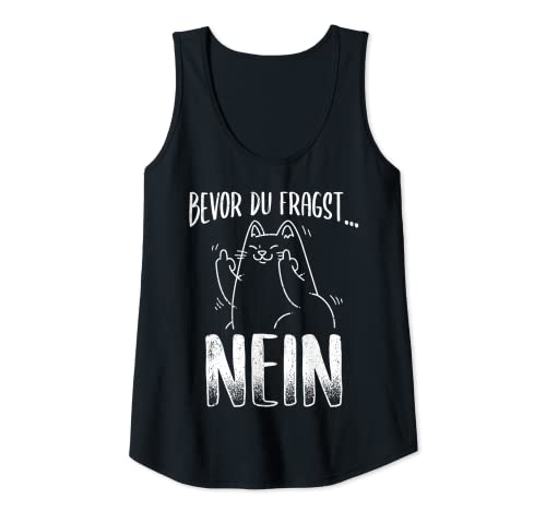 Damen Bevor du fragst Nein - Katzenlady mit Katze Katzenmotiv Tank Top Damen Bevor du fragst Nein - Katzenlady mit Katze Katzenmotiv Tank Top von Katzengeschenk Katzenliebhaber Katzensprüche