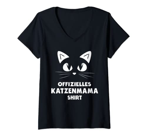 Damen Offizielles Katzenmama T-Shirt mit V-Ausschnitt Damen Offizielles Katzenmama T-Shirt mit V-Ausschnitt von Katzenmama - Katze Offizielle Geschenkidee -Frauen