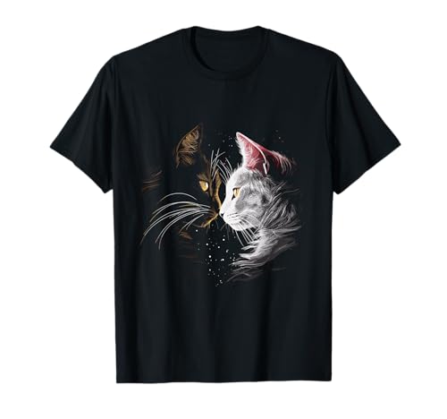 Katzenpaar Katzenshirt für Katzenfan Frauen Unisex T-Shirt Schwarz Small Katzensilhouette verliebte Katzen Crew-Ausschnitt Kurzärmeln Katzenpaar Katzenshirt für Katzenfan Frauen Unisex T-Shirt Schwarz Small Katzensilhouette verliebte Katzen Crew-Ausschnitt Kurzärmeln von Katzenshirt für Katzenfan Frauen