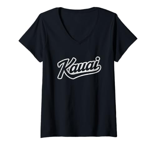Damen Vintage Kauai Hemd Hawaii Insel Retro Kauai Hawaii T-Shirt mit V-Ausschnitt Damen Vintage Kauai Hemd Hawaii Insel Retro Kauai Hawaii T-Shirt mit V-Ausschnitt von Kauai Tee and Hawaii Apparel