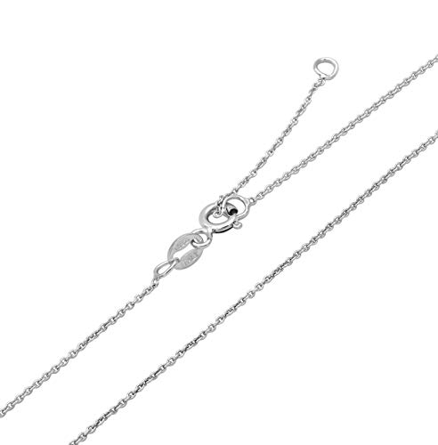 Ankerkette 925 Sterling Silber rhodiniert 1,1mm breit Länge wählbar 35-40 42-45 45-50 55-60cm Silberkette Halskette Kette Damen anlaufgeschützt (35-40cm) von Kauf-mich-weg