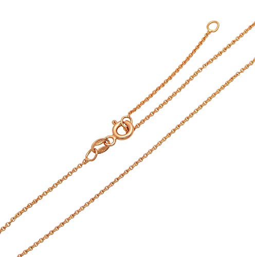 Kauf-mich-weg Ankerkette 925 Sterling Silber rosé vergoldet 1,1mm breit Länge wählbar 35-40 42-45 45-50 55-60cm Silberkette Halskette Kette Damen nickelfrei rosé (55-60cm) von Kauf-mich-weg