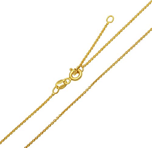 Kauf-mich-weg Ankerkette 925 Sterling Silber vergoldet 1,1mm breit Länge wählbar 35-40 42-45 45-50 55-60cm Silberkette Halskette Kette Damen nickelfrei Gold (55-60cm) von Kauf-mich-weg