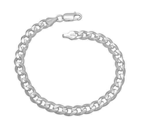 Kauf-mich-weg Panzerarmband 925 Sterling Silber 6,7mm Länge wählbar 21-22 cm Panzerkette Silberkette Silberarmband Armband Herren (22) von Kauf-mich-weg