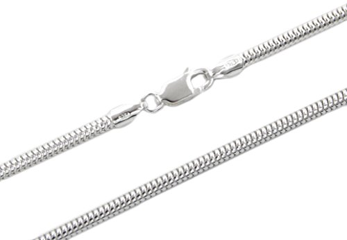 Kauf-mich-weg Schlangenkette 925 Sterling Silber 2,5mm breit Länge wählbar 50-55 cm Silberkette Halskette Kette Unisex (50) von Kauf-mich-weg