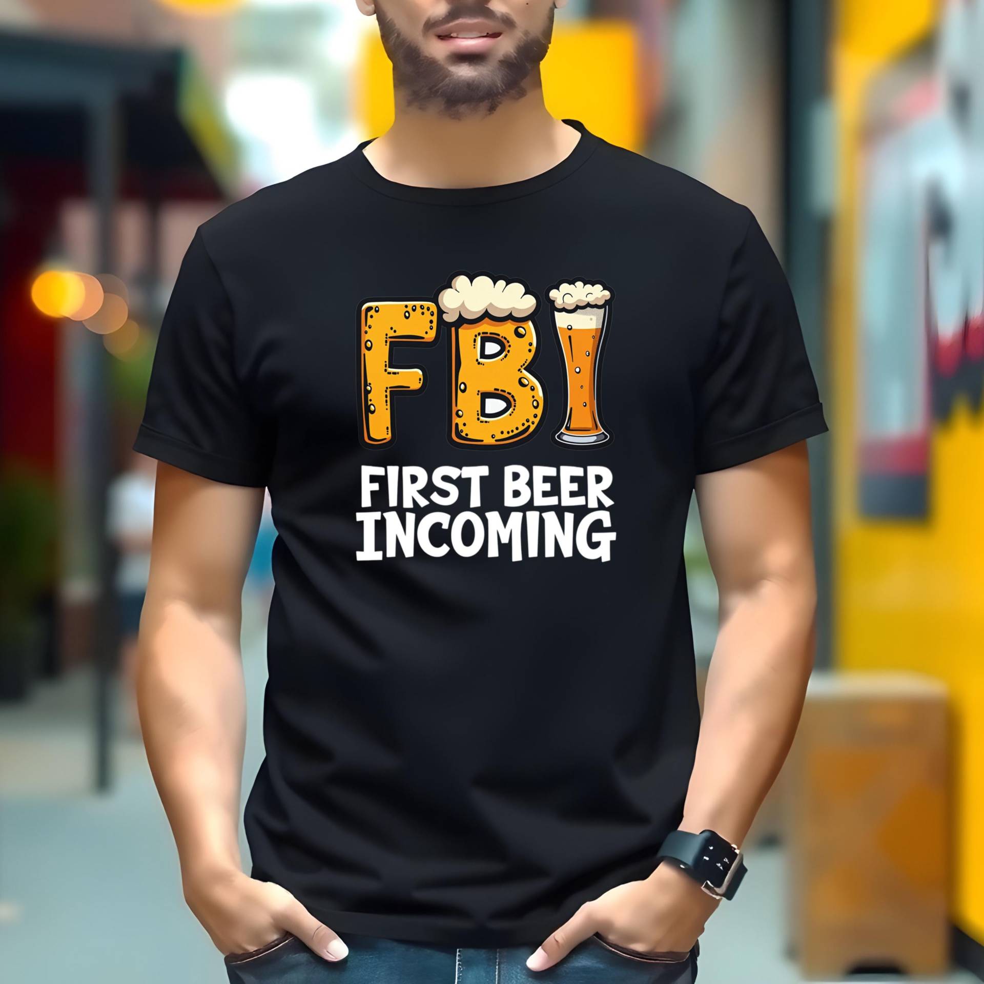 Fbi First Beer Incoming T-Shirt - Lustiges Bier Shirt Männer Party Jga Geschenk Humor T-Shirt- Trinken Fbi First Beer Incoming T-Shirt - Lustiges Bier Shirt Männer Party Jga Geschenk Humor T-Shirt- Trinken von KaufDeinsBeiMeins