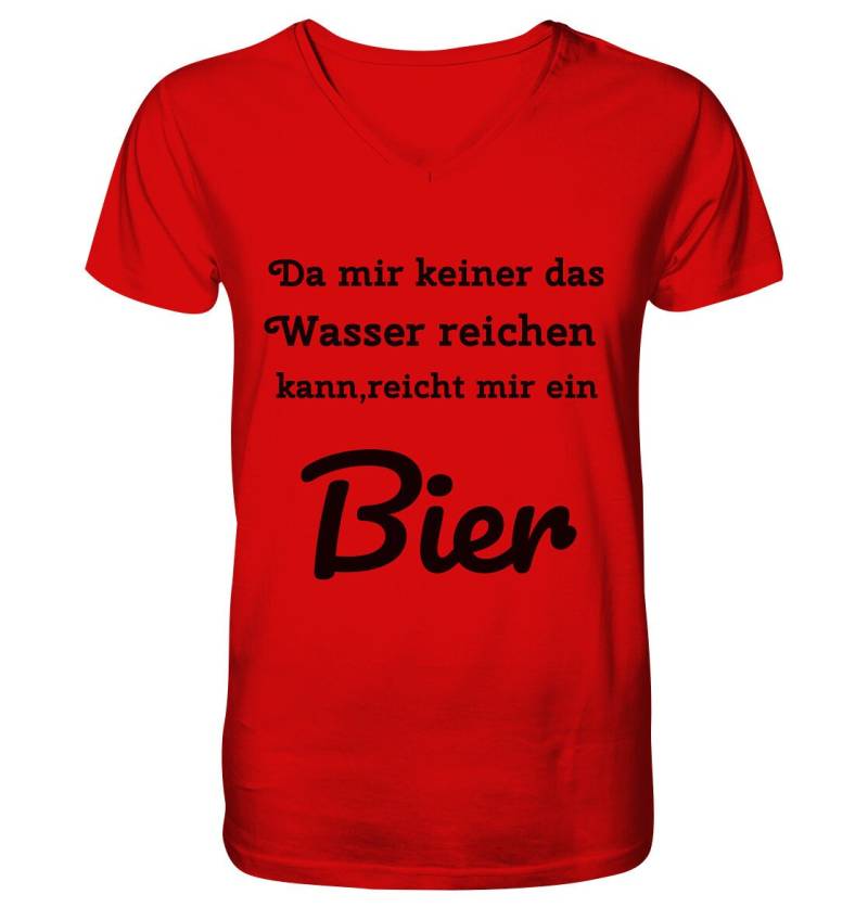 Da Mir Keiner Das Wasser Reichen Kann, Reicht Ein Bier -Fun -Design Munich Palms - V-Neck Shirt von KaufhausMuenchen
