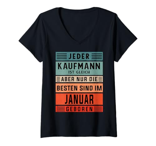 Damen Einzelhändler Geburtstag Januar geboren Kaufmann T-Shirt mit V-Ausschnitt Damen Einzelhändler Geburtstag Januar geboren Kaufmann T-Shirt mit V-Ausschnitt von Kaufmann Zubehör Geschenke Geburtstag-Shirt