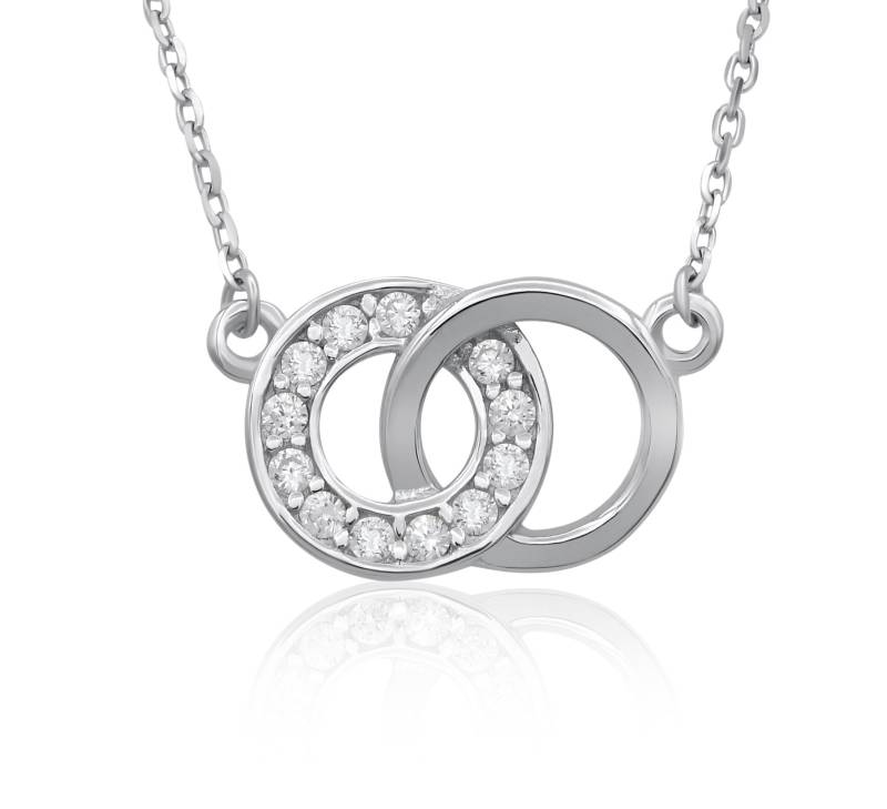 Collier Doppel Ring 925 Sterling Silber Rhodiniert 12 Zirkonia 45cm Halskette Mit Anhänger Silberkette Kreis Damen Nickelfrei Collier Doppel Ring 925 Sterling Silber Rhodiniert 12 Zirkonia 45cm Halskette Mit Anhänger Silberkette Kreis Damen Nickelfrei von KaufmichwegbyBellaT