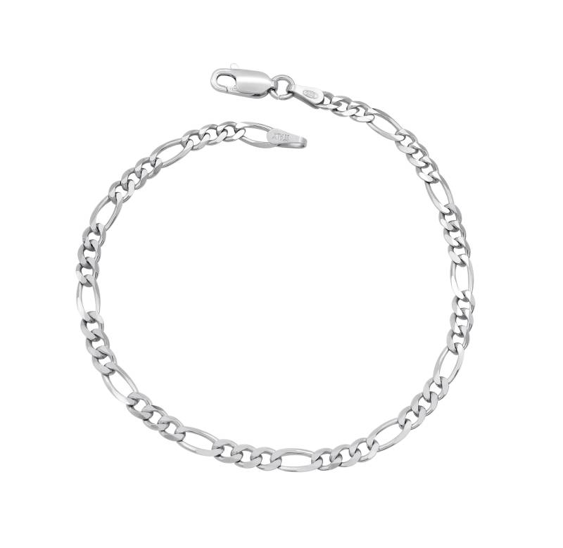 Figaro Armband 925 Sterling Silber Rhodiniert 3, 5mm Breit Länge Wählbar 17 18 19 20 21 22 cm Figarokette Silberkette Armkette Armkettchen von KaufmichwegbyBellaT