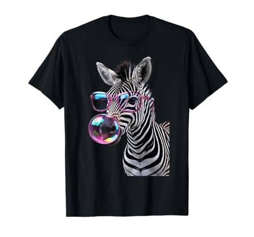 Lustiges Zebra mit Kaugummiblase pinker Sonnenbrille Kinder T-Shirt Lustiges Zebra mit Kaugummiblase pinker Sonnenbrille Kinder T-Shirt von Kaugummiblase pinker Sonnenbrille