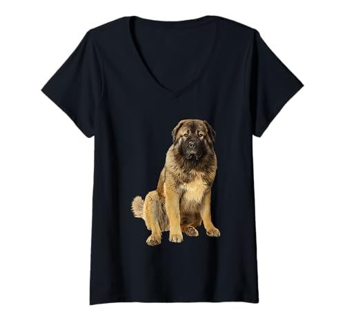 Damen Kaukasische Owtscharka T-Shirt mit V-Ausschnitt von Kaukasischer Owtscharka Dog