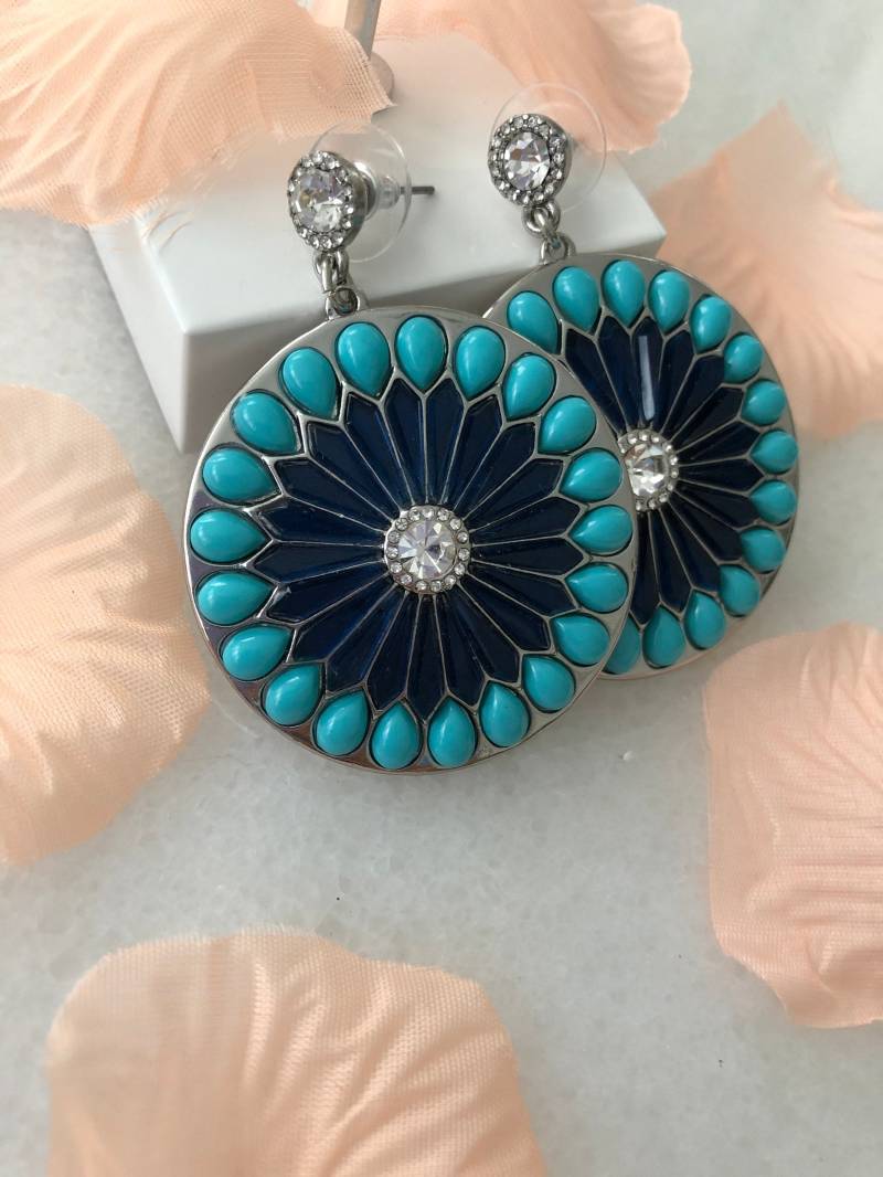 Blaue Ohrringe, Mandala Statement Pastell, Geschenk Für Freunde, Weihnachtsgeschenk Blaue Ohrringe, Mandala Statement Pastell, Geschenk Für Freunde, Weihnachtsgeschenk von Kaurlections