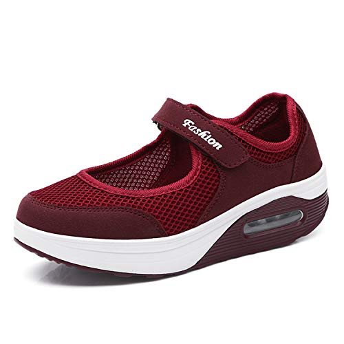 Kauson Damen Sneakers Schaukelschuhe Mesh Erhöhung Schuhe Weiche Bottom Rocking Schuhe Turnschuhe Freizeitschuhe Damenschuhe Sport Schuhe Outdoor Walking Schuhe Sale Sommerschuhe 35-42EU von Kauson