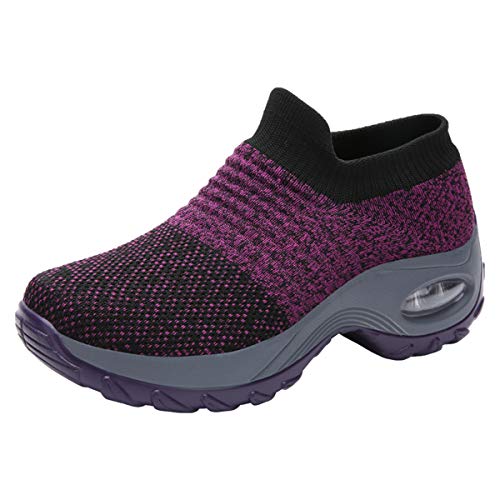 Kauson Damen Spitze Größe Sneakers Schaukelschuhe Mesh Erhöhung Schuhe Weiche Bottom Rocking Schuhe Turnschuhe Freizeitschuhe Damenschuhe Sport Schuhe 35-42 Outdoor Walking Schuhe Hoher Absatz von Kauson