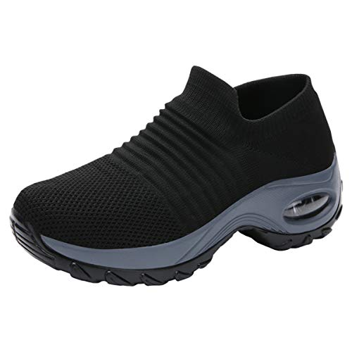 Kauson Damen Spitze Größe Sneakers Schaukelschuhe Mesh Erhöhung Schuhe Weiche Bottom Rocking Schuhe Turnschuhe Freizeitschuhe Damenschuhe Sport Schuhe 35-42 Outdoor Walking Schuhe Hoher Absatz von Kauson