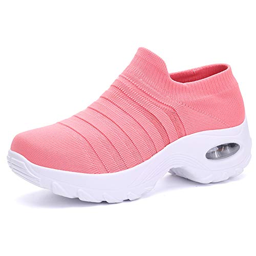 Kauson Damen Spitze Größe Sneakers Schaukelschuhe Mesh Erhöhung Schuhe Weiche Bottom Rocking Schuhe Turnschuhe Freizeitschuhe Damenschuhe Sport Schuhe 35-42 Outdoor Walking Schuhe Hoher Absatz von Kauson