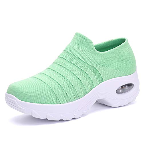 Kauson Damen Spitze Größe Sneakers Schaukelschuhe Mesh Erhöhung Schuhe Weiche Bottom Rocking Schuhe Turnschuhe Freizeitschuhe Damenschuhe Sport Schuhe 35-42 Outdoor Walking Schuhe Hoher Absatz von Kauson