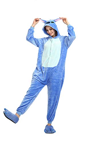 Kauson Unisex Einhorn Pyjamas Onesie Karton Animal Cosplay Fasching Kostüm Warm Gefüttert Body Overall Tier Nachtwäsche Kigurumi Karneval Halloween Weihnachten Xmas Pyjamas Sleepwear von Kauson