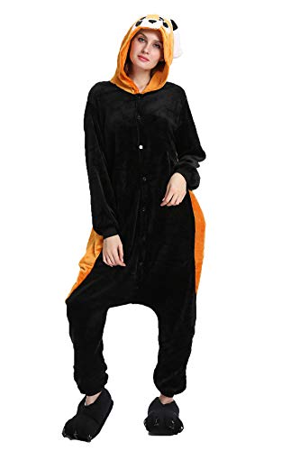 Kauson Unisex Einhorn Pyjamas Onesie Karton Animal Cosplay Fasching Kostüm Warm Gefüttert Body Overall Tier Nachtwäsche Kigurumi Karneval Halloween Weihnachten Xmas Pyjamas Sleepwear von Kauson