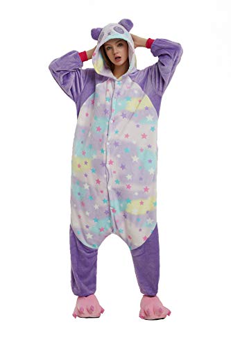 Kauson Unisex Einhorn Pyjamas Onesie Karton Animal Cosplay Fasching Kostüm Warm Gefüttert Body Overall Tier Nachtwäsche Kigurumi Karneval Halloween Weihnachten Xmas Pyjamas Sleepwear von Kauson