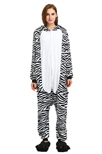 Kauson Unisex Einhorn Pyjamas Onesie Karton Animal Cosplay Fasching Kostüm Warm Gefüttert Body Overall Tier Nachtwäsche Kigurumi Karneval Halloween Weihnachten Xmas Pyjamas Sleepwear von Kauson