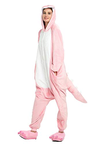 Kauson Unisex Elefant Pyjamas Onesie Karton Animal Cosplay Fasching Kostüm Warm Gefüttert Body Overall Tier Nachtwäsche Kigurumi Karneval Halloween Weihnachten Xmas Pyjamas Sleepwear von Kauson