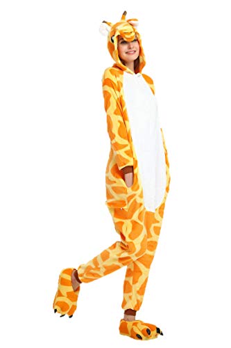 Kauson Unisex Kaninchen Pyjamas Onesie Karton Animal Cosplay Fasching Kostüm Warm Gefüttert Body Overall Tier Nachtwäsche Kigurumi Karneval Halloween Weihnachten Xmas Pyjamas Sleepwear von Kauson