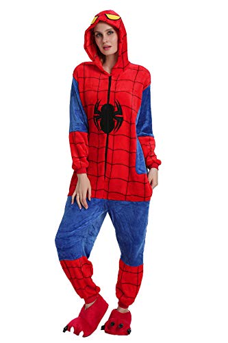 Kauson Unisex Kaninchen Pyjamas Onesie Karton Animal Cosplay Fasching Kostüm Warm Gefüttert Body Overall Tier Nachtwäsche Kigurumi Karneval Halloween Weihnachten Xmas Pyjamas Sleepwear von Kauson