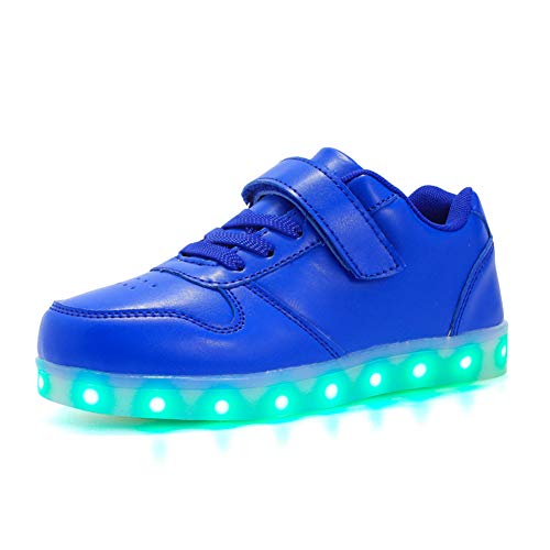 Kauson Unisex Kinder LED Schuhe 7 Farbe USB Aufladen LED Leuchtend Outdoor Sportschuhe Low Top Atmungsaktives Ultraleicht Wasserdicht Laufschuhe Gymnastik Turnschuhe Blinken Sneaker Für Jungen Mädchen von Kauson