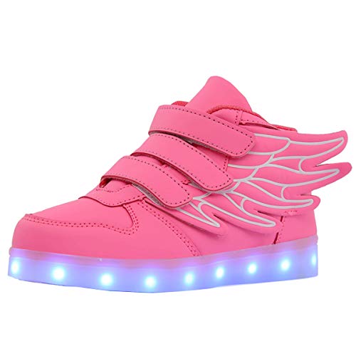 Kauson Unisex Kinder LED Schuhe 7 Farbe USB Aufladen LED Leuchtend Outdoor Sportschuhe Low Top Atmungsaktives Ultraleicht Wasserdicht Laufschuhe Gymnastik Turnschuhe Blinken Sneaker Für Jungen Mädchen von Kauson
