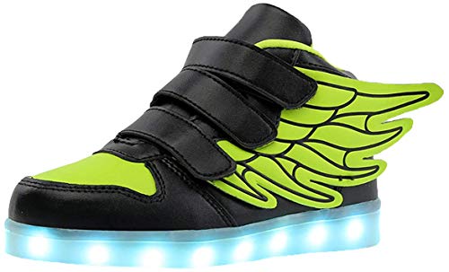 Kauson Unisex Kinder LED Schuhe 7 Farbe USB Aufladen LED Leuchtend Outdoor Sportschuhe Low Top Atmungsaktives Ultraleicht Wasserdicht Laufschuhe Gymnastik Turnschuhe Blinken Sneaker Für Jungen Mädchen von Kauson