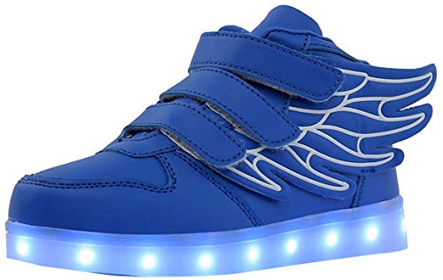 Kauson Unisex Kinder LED Schuhe 7 Farbe USB Aufladen LED Leuchtend Outdoor Sportschuhe Low Top Atmungsaktives Ultraleicht Wasserdicht Laufschuhe Gymnastik Turnschuhe Blinken Sneaker Für Jungen Mädchen von Kauson
