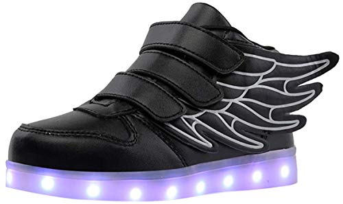 Kauson Unisex Kinder LED Schuhe 7 Farbe USB Aufladen LED Leuchtend Outdoor Sportschuhe Low Top Atmungsaktives Ultraleicht Wasserdicht Laufschuhe Gymnastik Turnschuhe Blinken Sneaker Für Jungen Mädchen von Kauson