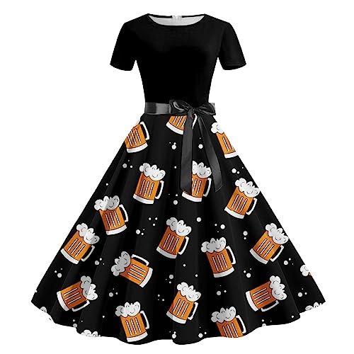 Dirndl Damen Gründirndlkleid Damen Bier Kostüm Dirndl Damen Kleider Sommer Frauen Bier Kostüme Kopfschmuck Festival Tracht Cosplay Und Frauen Traditionelle Kleidung Kleid Kariert Damen von Kavitoz