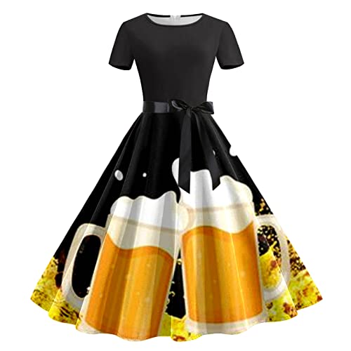 Dirndl Damen Gründirndlkleid Damen Bier Kostüm Dirndl Damen Kleider Sommer Frauen Bier Kostüme Kopfschmuck Festival Tracht Cosplay Und Frauen Traditionelle Kleidung Kleid Kariert Damen von Kavitoz