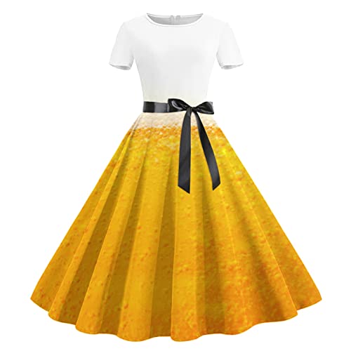 Dirndl Damen Gründirndlkleid Damen Bier Kostüm Dirndl Damen Kleider Sommer Frauen Bier Kostüme Kopfschmuck Festival Tracht Cosplay Und Frauen Traditionelle Kleidung Kleid Kariert Damen von Kavitoz