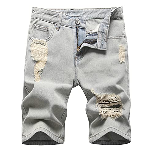 Kavitoz® Jeans Shorts Herren Zerrissene Jeans Kurze Hosen Cargo Shorts Capri pants Sommer Freizeit gerade Bermuda Jeans Denim Stretch Hose Modische lässige Jeansshorts(#11,31) von Kavitoz