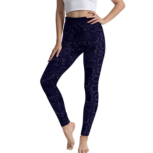 Kavitoz Leo Leggings Damenlegging Damendamen Leggings Schlange Yoga Legging Snake Print Lang Hohe Taille Damen Hose Stretchy Yogahose Scrunch Leggings Sportleggins Damen Sportleggings von Kavitoz