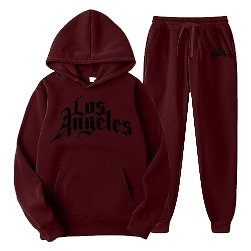 Kavitoz Trainingsanzug Herren 2 Piece Jogginganzug Set mit Taschen 2023 Baumwolle Hoodies mit Hose Männer Baggy Sportanzug Basic Freizeitanzug Zweiteilige Hose Sweatshirt mit Prints von Kavitoz