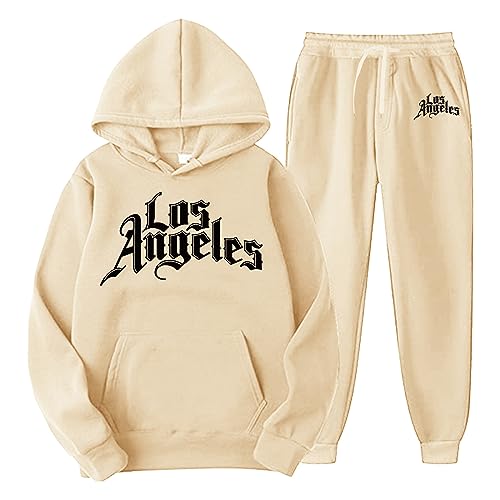 Kavitoz Trainingsanzug Jogginganzug Herren Damen Sportanzug 2 Piece Hoodie Sporthose Unisex Anzug Tracksuit Atmungsaktiv und Komfortabel Zweiteilige Hose Sweatshirt mit Prints von Kavitoz