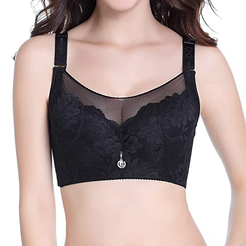 Kavitoz Women's Unlined Underwired Lace Bra with Padded Shoulder Straps Women's Gym Bra Padded Crossback Fitness Sports Bra Removable Chest Pad Yoga Tops Knitted Seamless Sportswear von Kavitoz